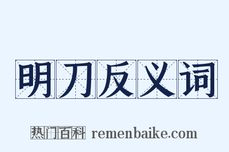 明刀反义词是什么意思的图片